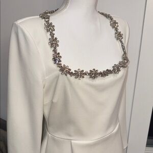 Elegant White Dress with crystal Embellishments
